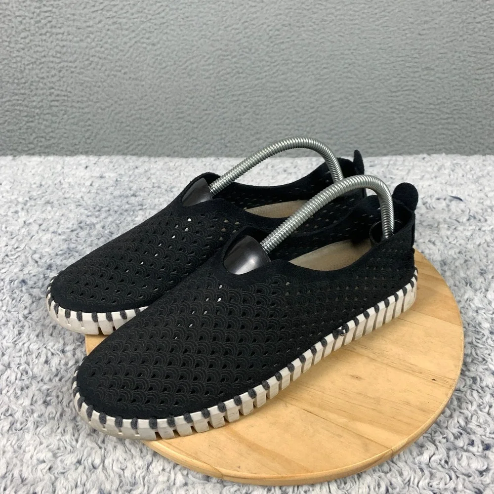 Ilse Jacobsen Tulip Shoes Women's EU 41 US 10.5 Black Perforated Slip On Comfort